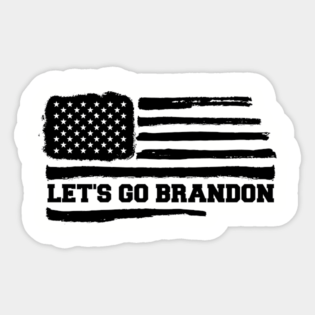 Lets go brandon with flag Sticker by mintipap